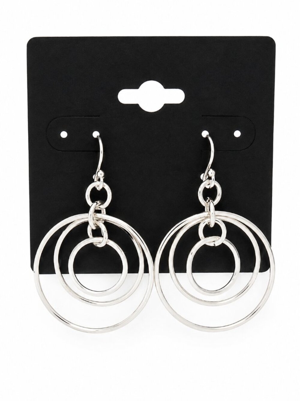 Silver Tone Multi Circle Dangle Earrings Geometric Statement Earrings